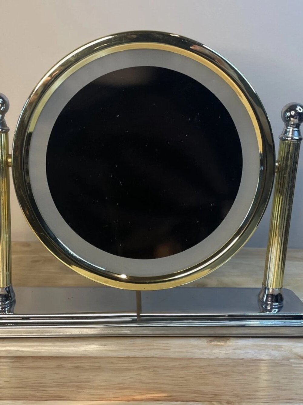 Vintage Jerdon MC775CG/313 Lighted Vanity Makeup Mirror Chrome Brass
